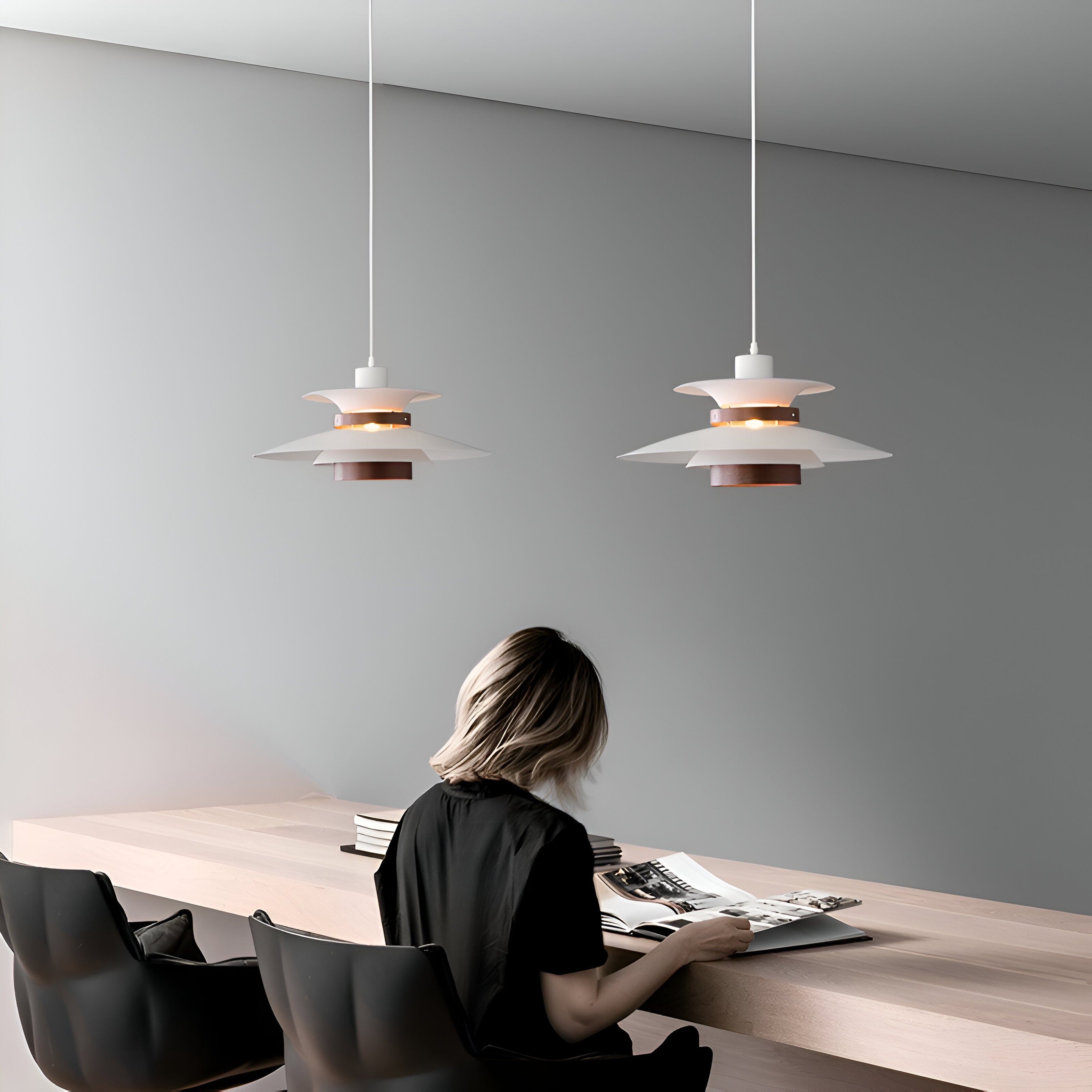 Aurora of Stillness Nordic Wood Japandi Pendant Light