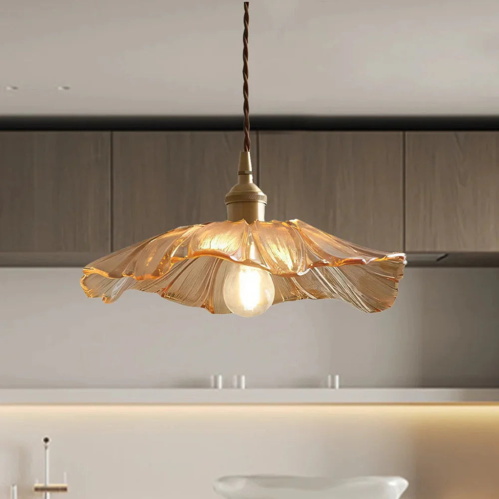 Lotus Glow Vintage Glass Pendant Light
