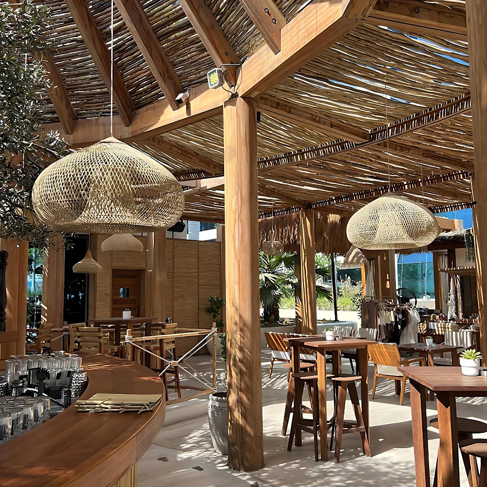 Elegant Handmade Rattan Japandi Pendant Light