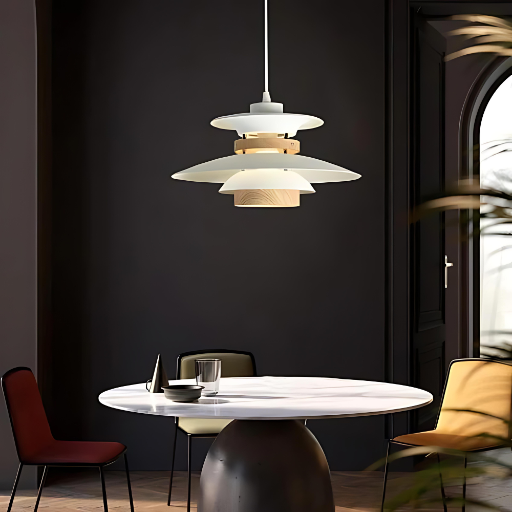 Aurora of Stillness Nordic Wood Japandi Pendant Light