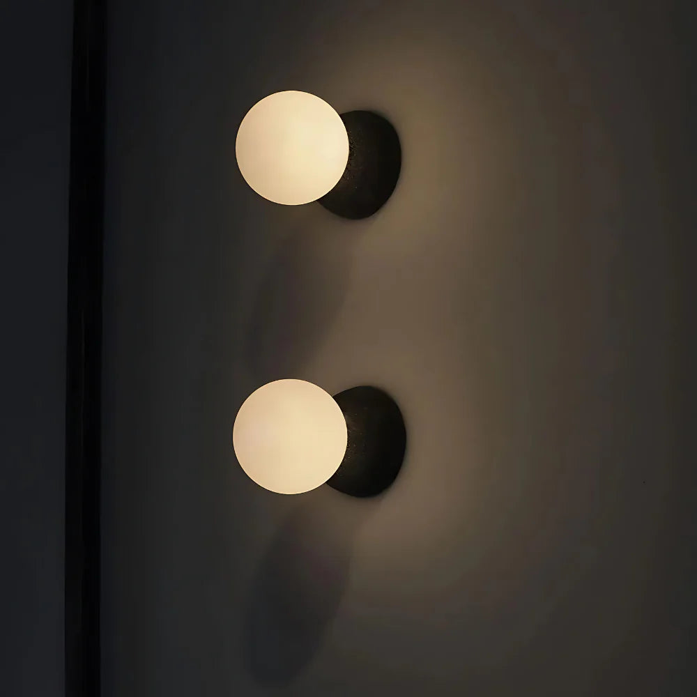 Circle of Light Travertine Cement Wall Light