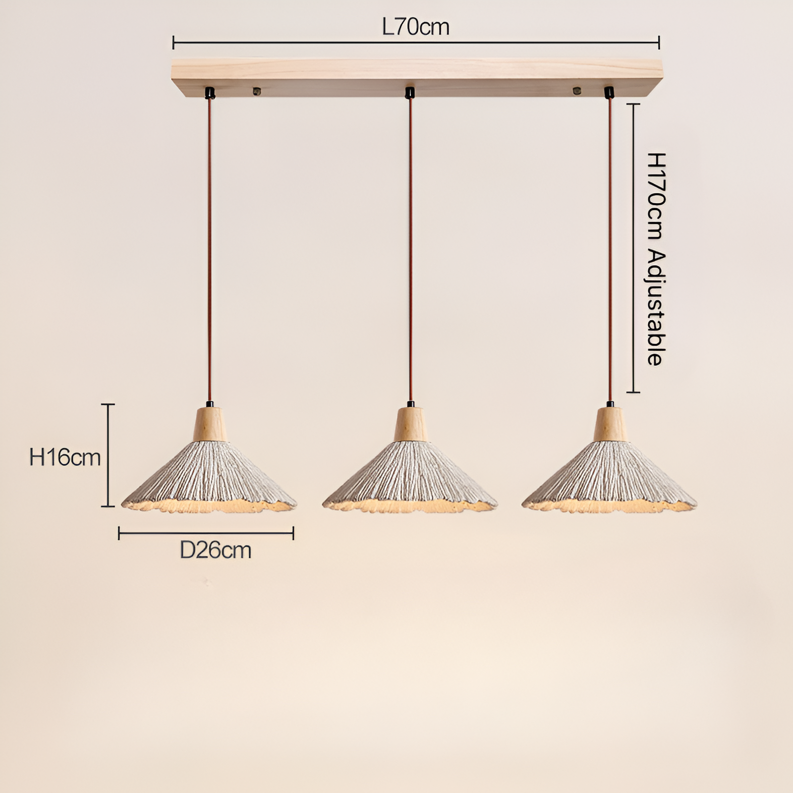 Cream Retro Wabi-Sabi LED Pendant Light