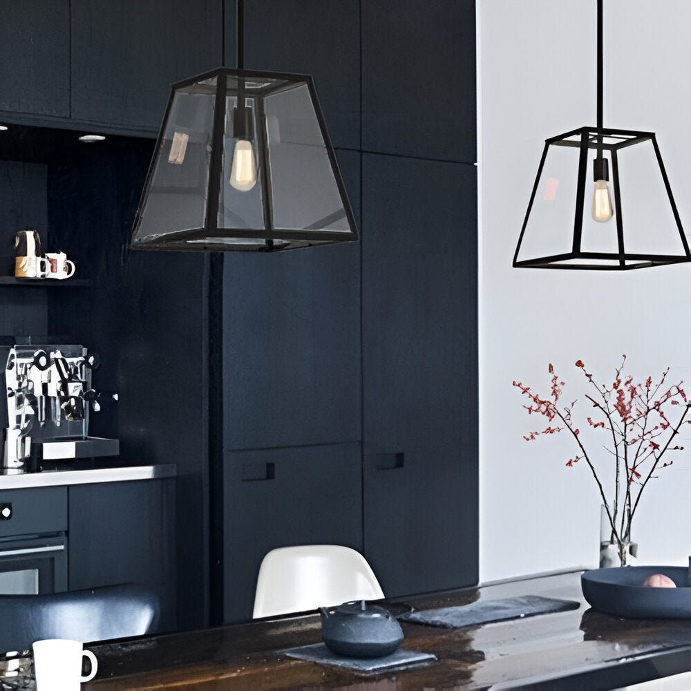 Retro Industrial Style Glass Pendant Light