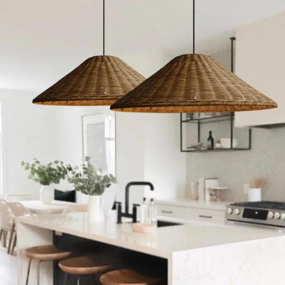 Japandi Artisan Shine Rattan Pendant Light