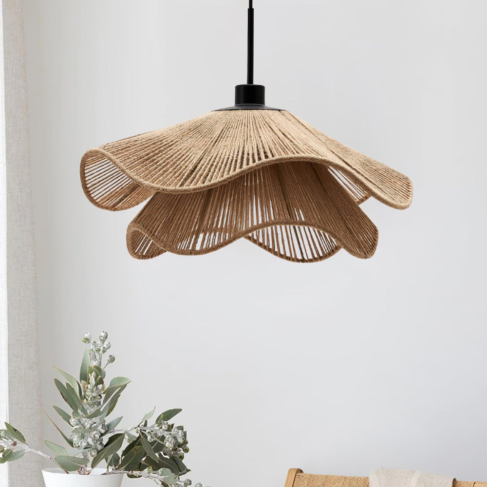 Cape Points Boho Natural Jute Fiber Pendant Light