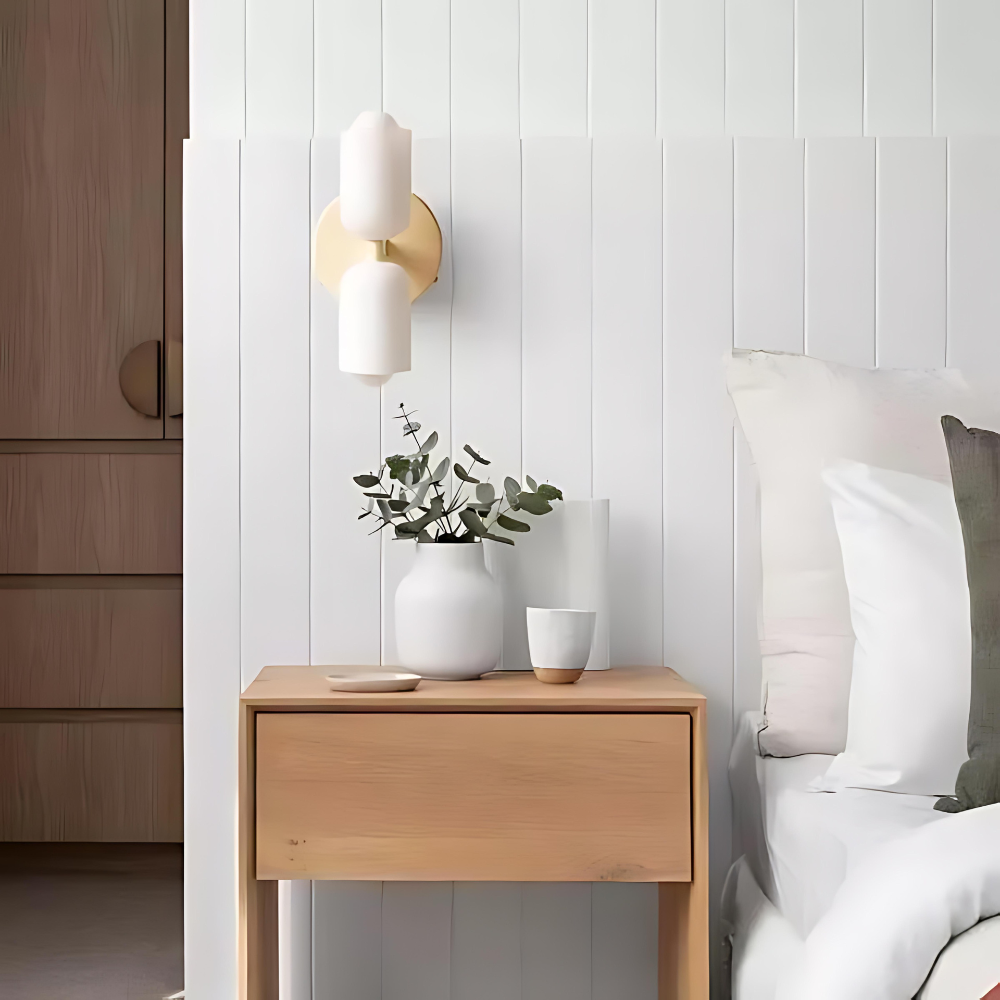 Elegance Cream Acrylic Metal Base Minimalist Wall Light