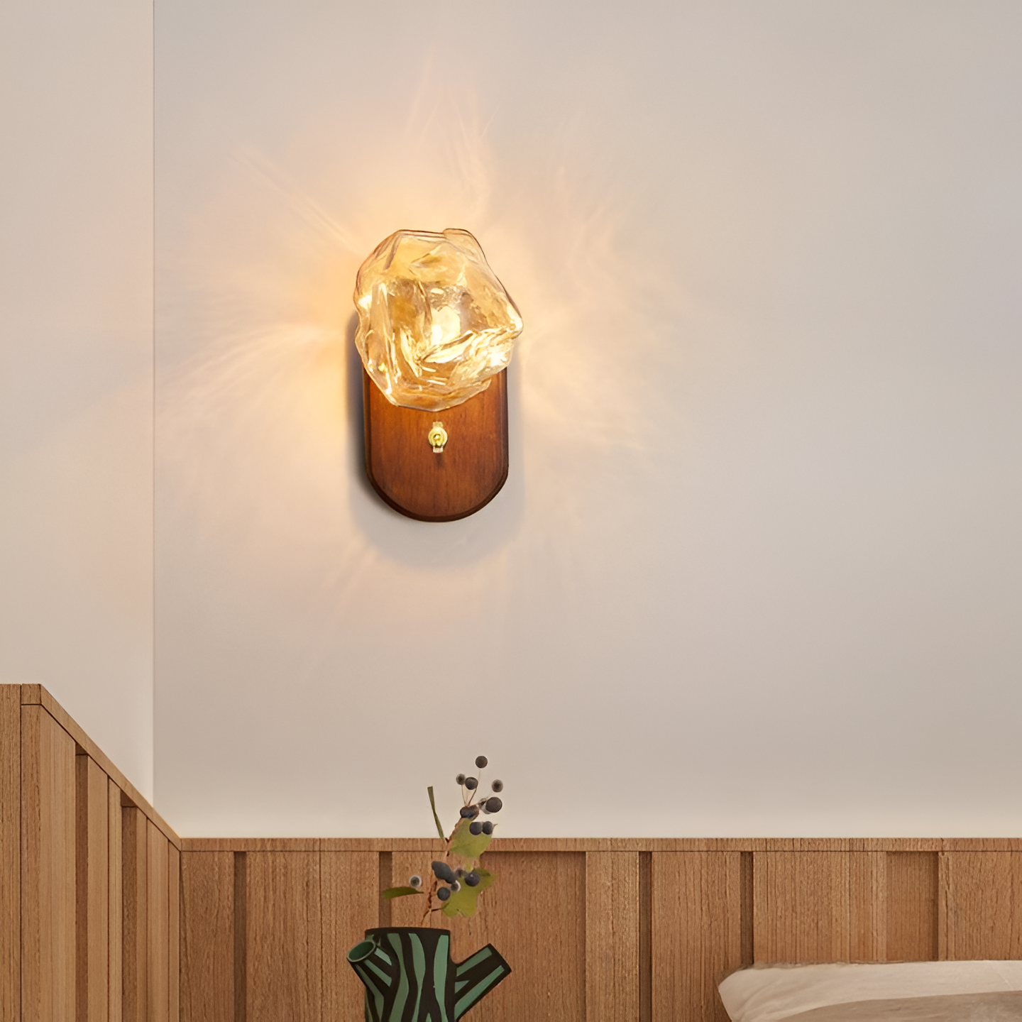 Nordic Simple Ice Glass Cube Wall Light