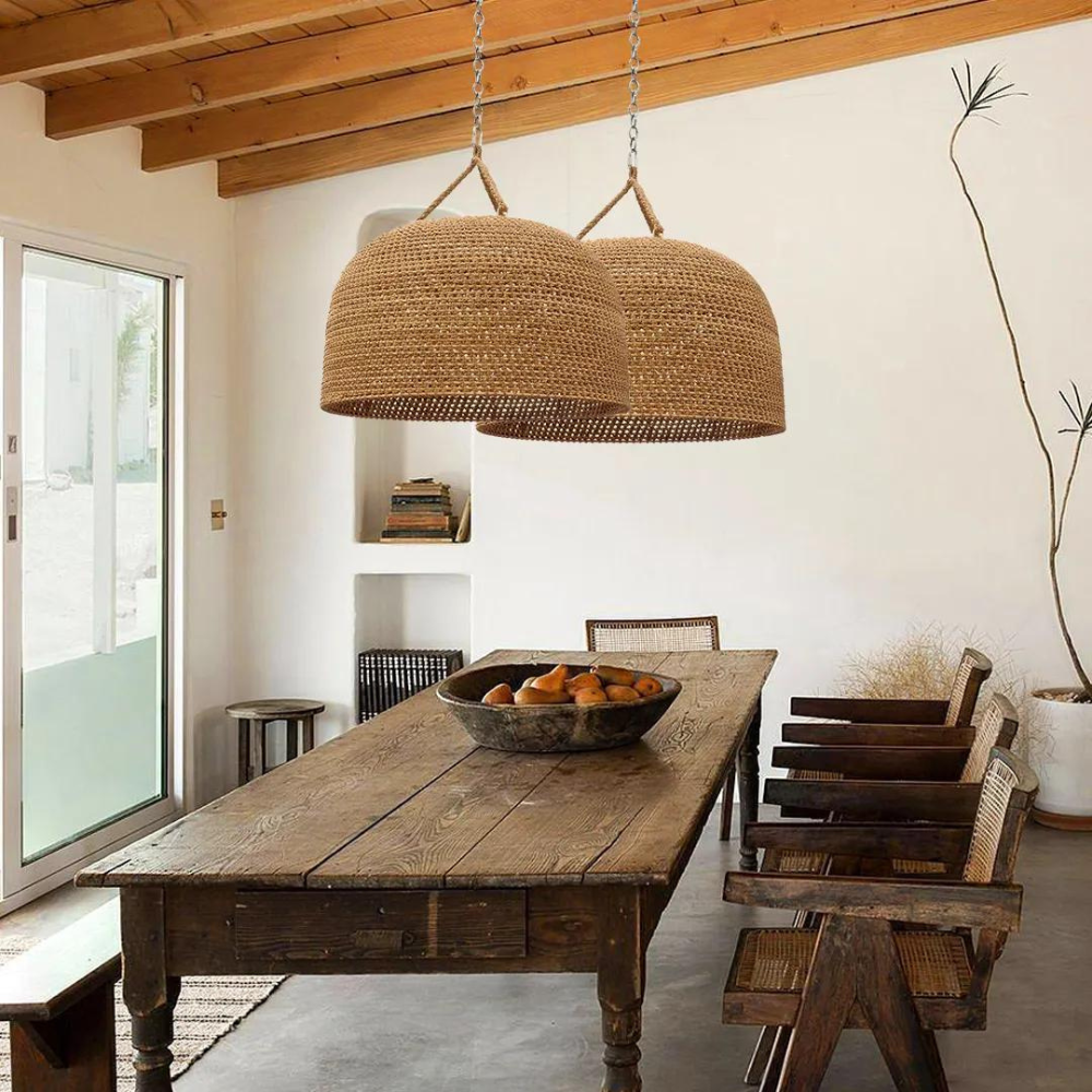 Natural Shadow Rattan Japandi Pendant Light