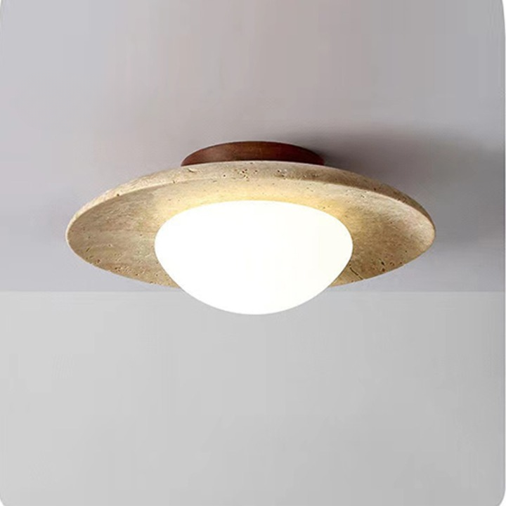 Natural Nordic Minimalist Travertine Ceiling Light