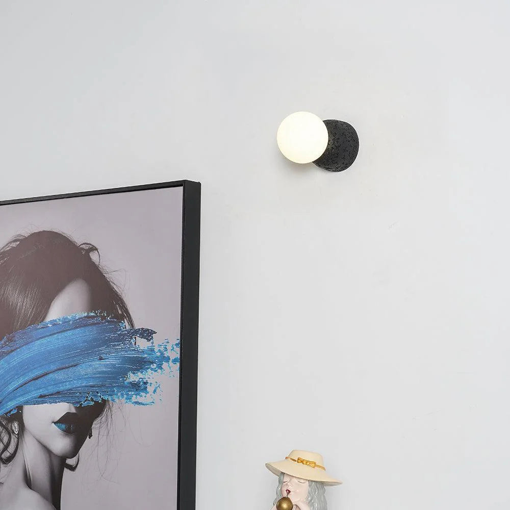 Circle of Light Travertine Cement Wall Light