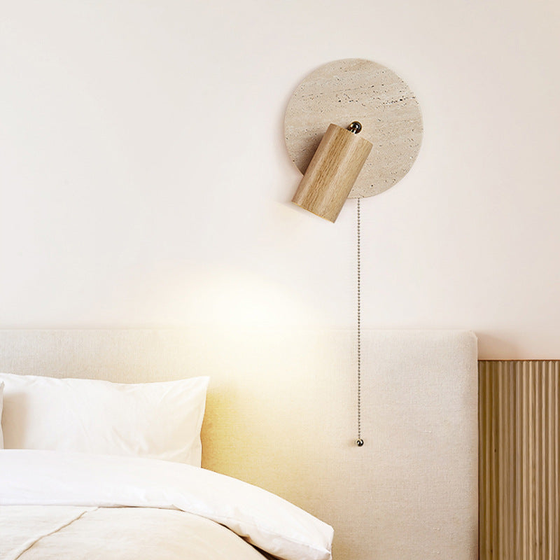 Travertine Modern Rotatable Bedside Wall Light