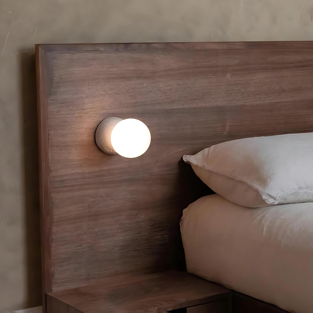 Circle of Light Travertine Cement Wall Light