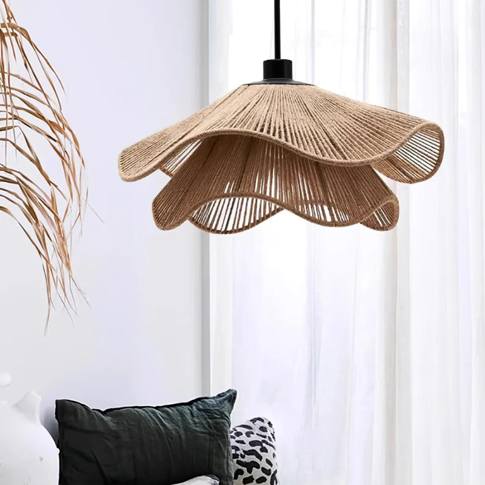 Cape Points Boho Natural Jute Fiber Pendant Light