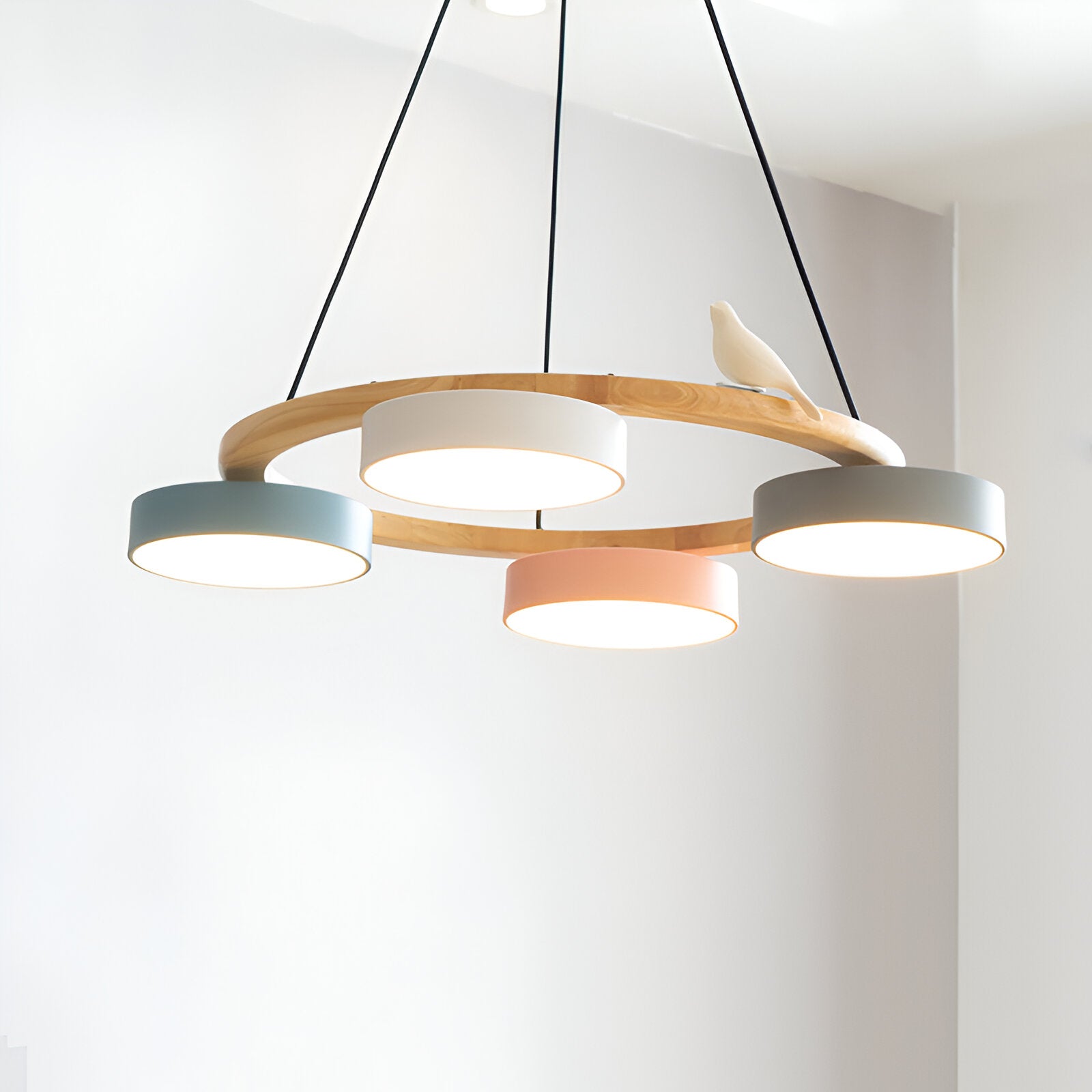 Sienna Nordic Acrylic Bird Round Pendant Light