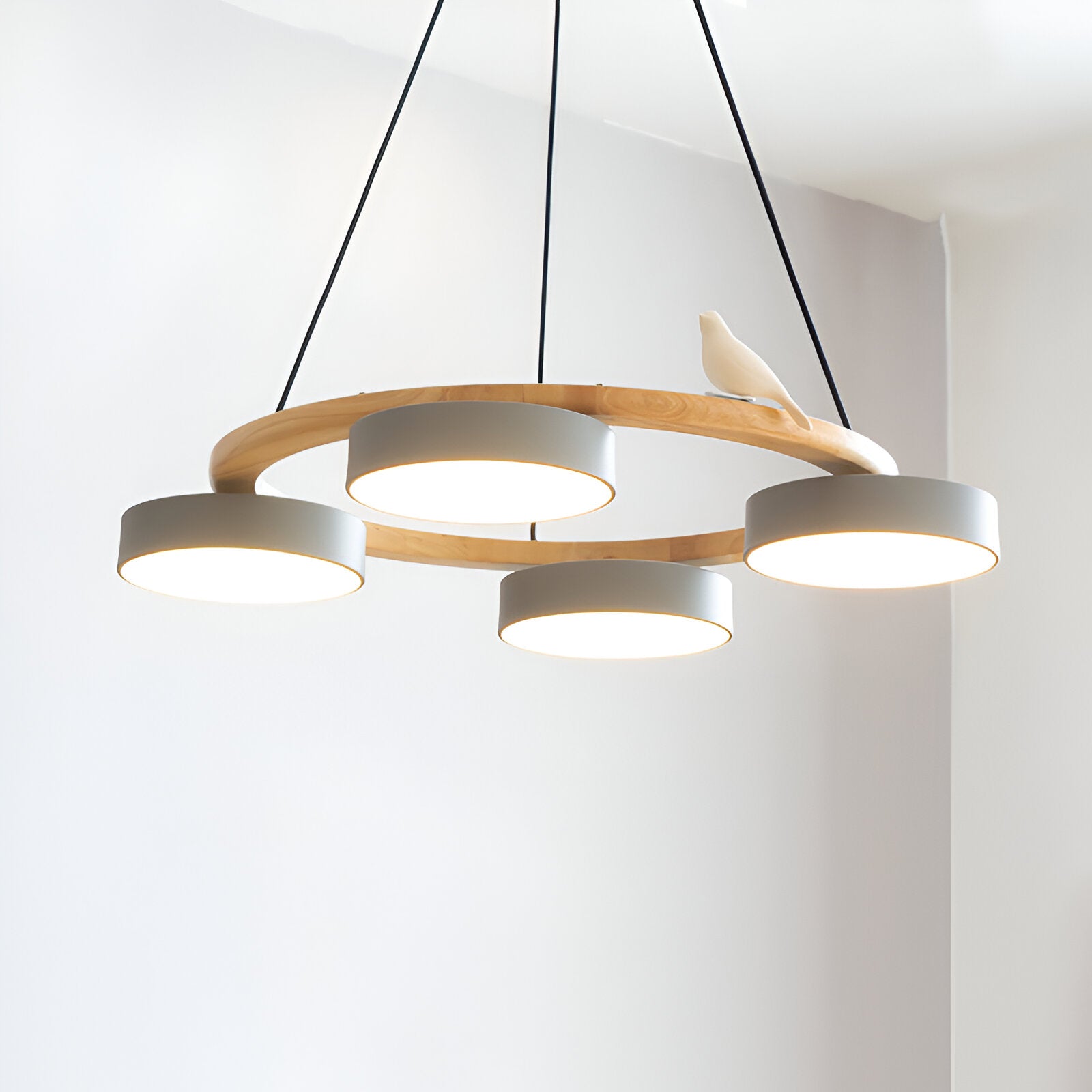 Sienna Nordic Acrylic Bird Round Pendant Light