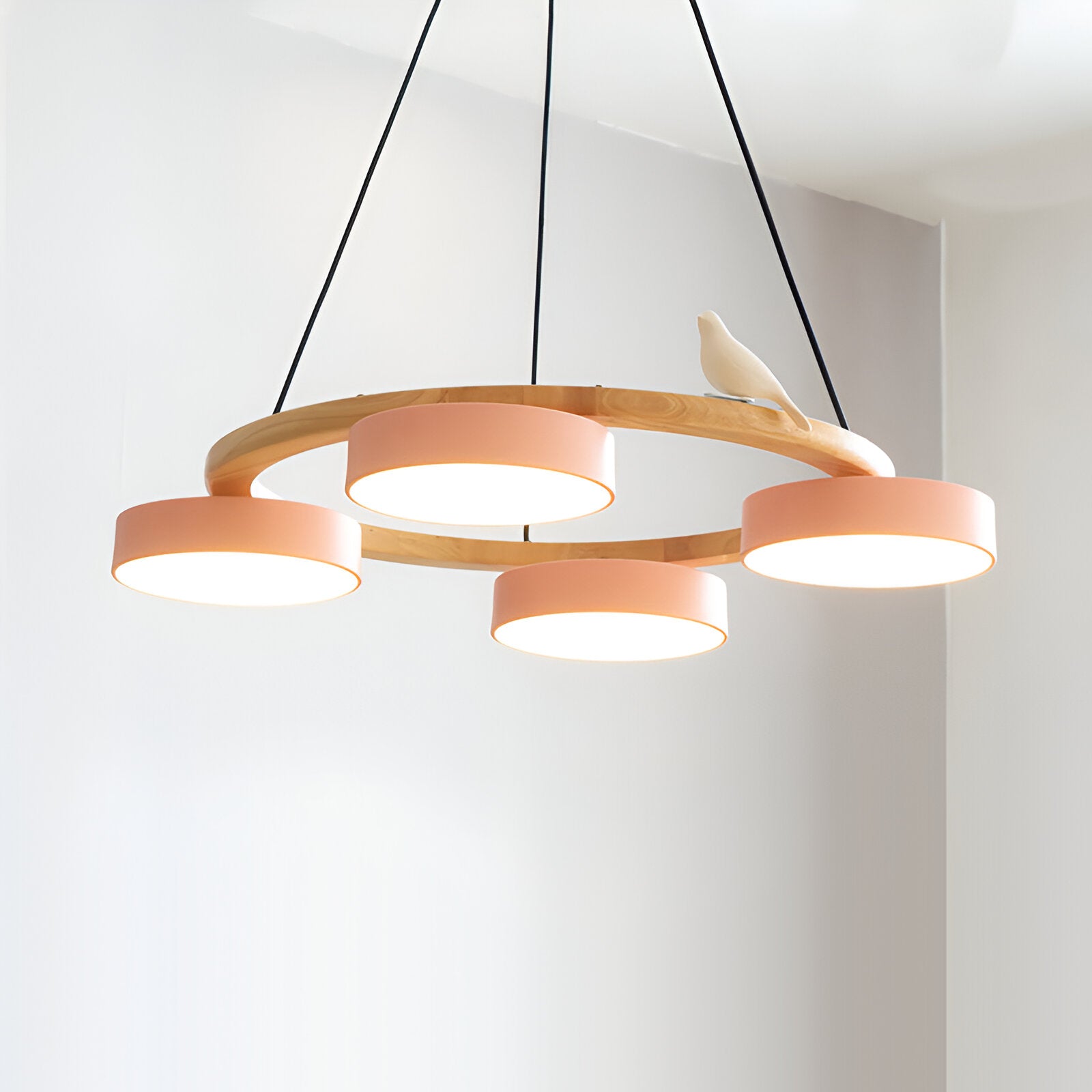 Sienna Nordic Acrylic Bird Round Pendant Light