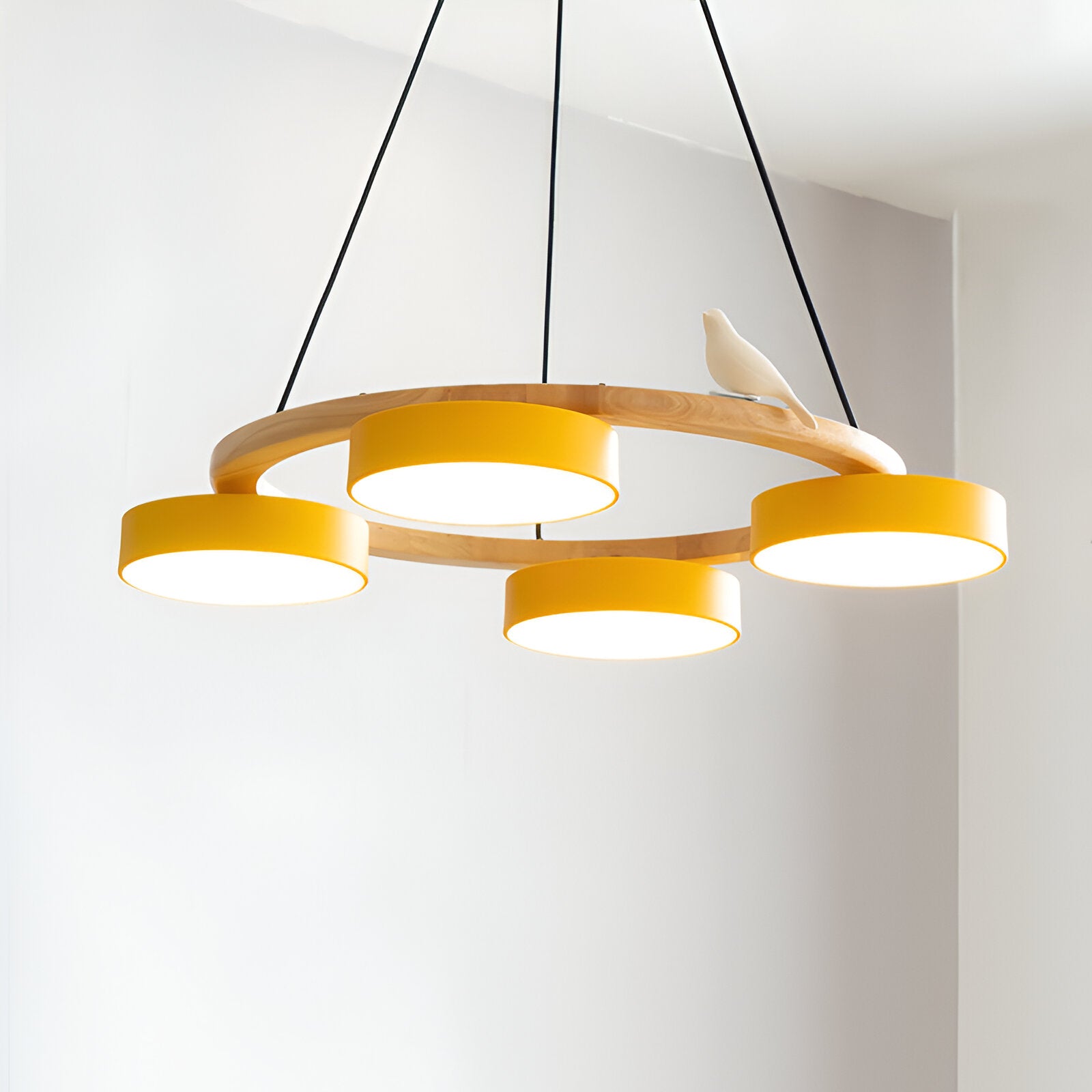 Sienna Nordic Acrylic Bird Round Pendant Light