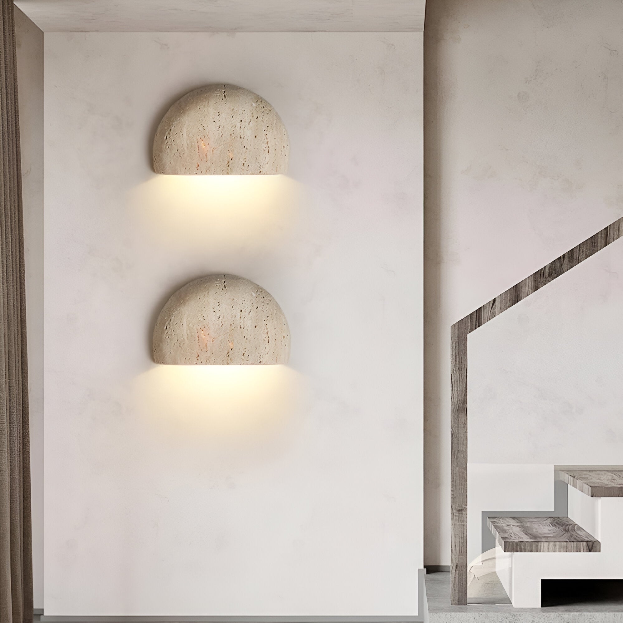 Medieval Style Travertine Stone Wall Light