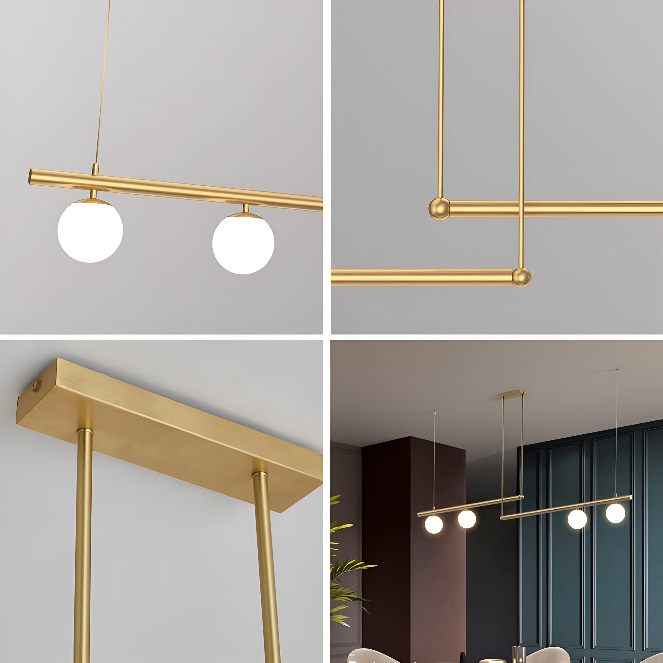 Nordic Glass Linear Luxury Pendant Light