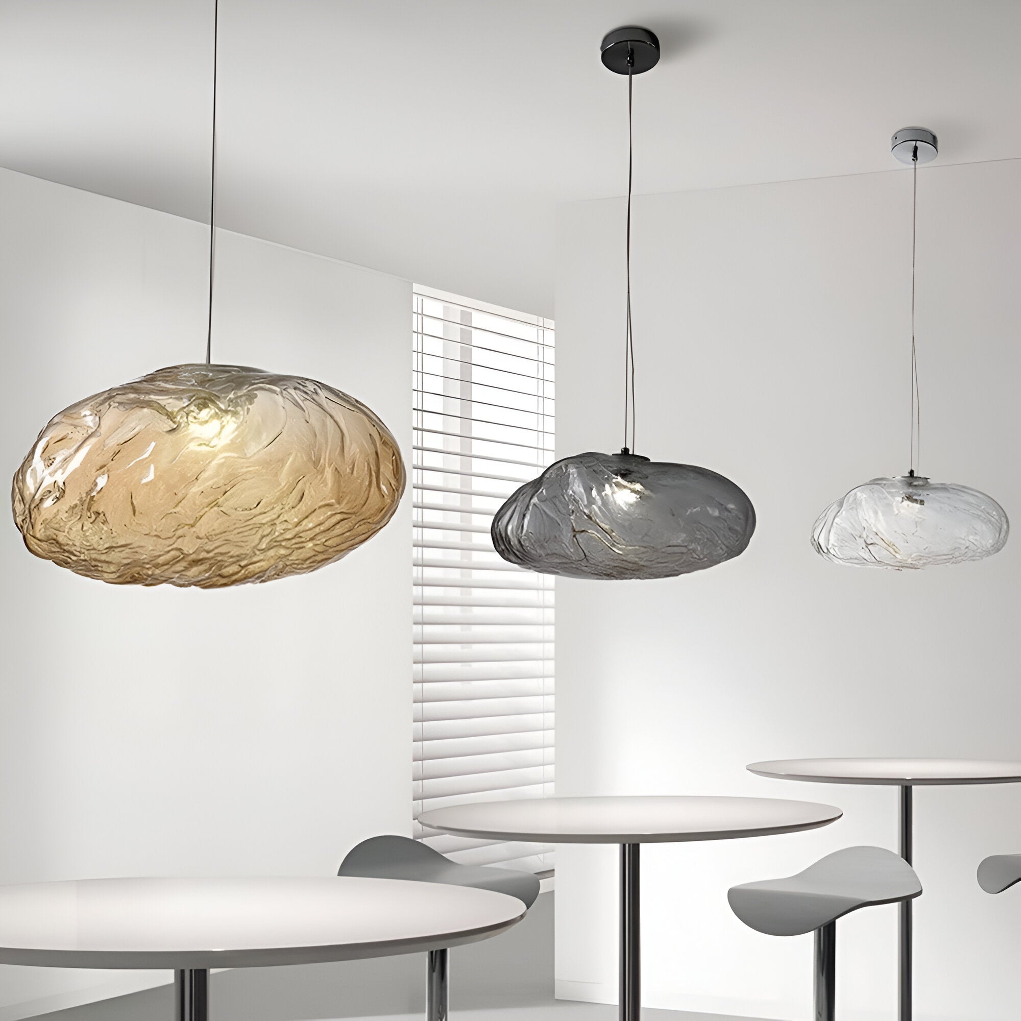 Fiberglass Clouds Minimalist Glass Pendant Light