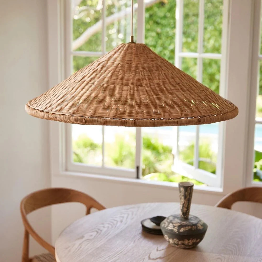 Japandi Artisan Shine Rattan Pendant Light