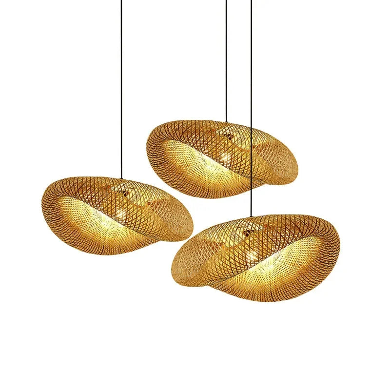 Handwoven Natural Bamboo Pendant Light