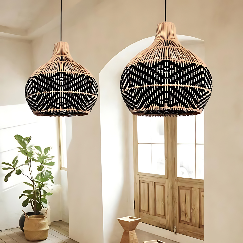 Midnight Natural Rattan Essence Pendant Light