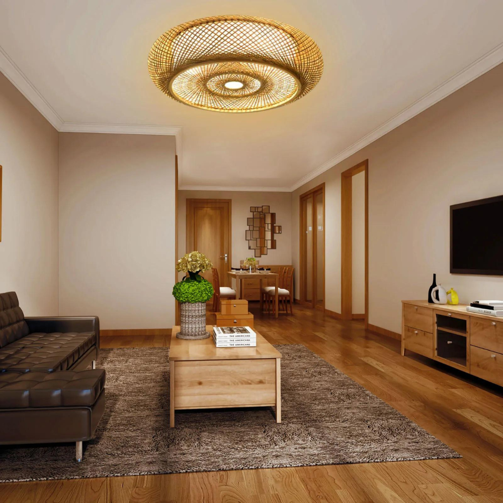 Serenity Natural Bamboo Boho Ceiling Light
