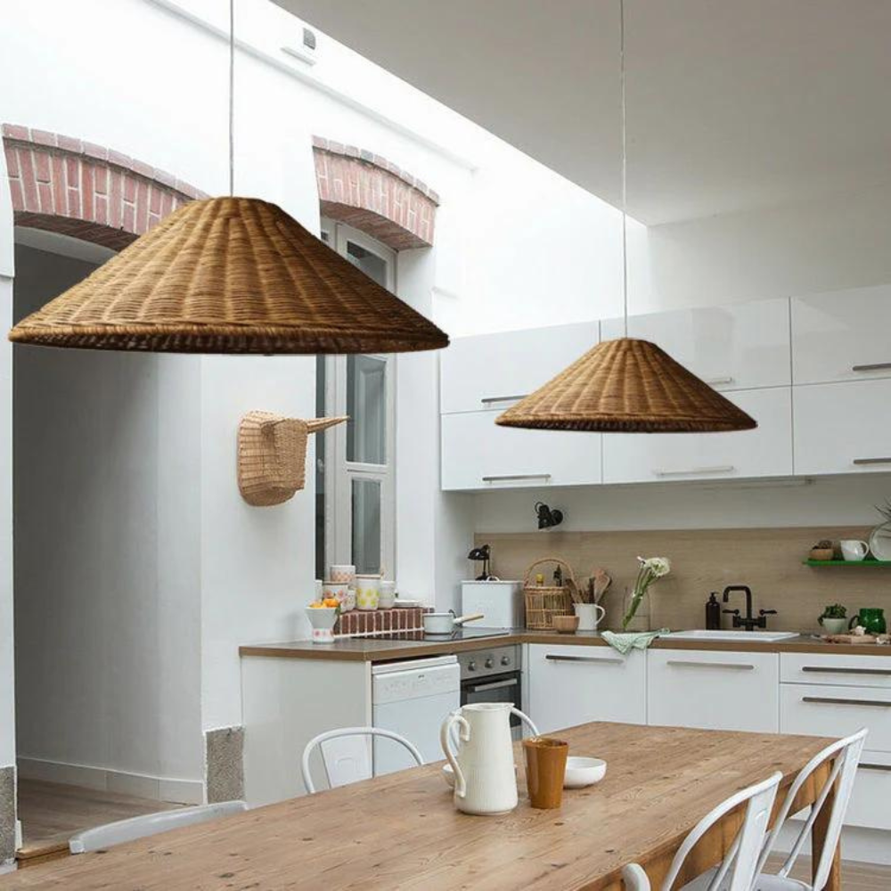Japandi Artisan Shine Rattan Pendant Light