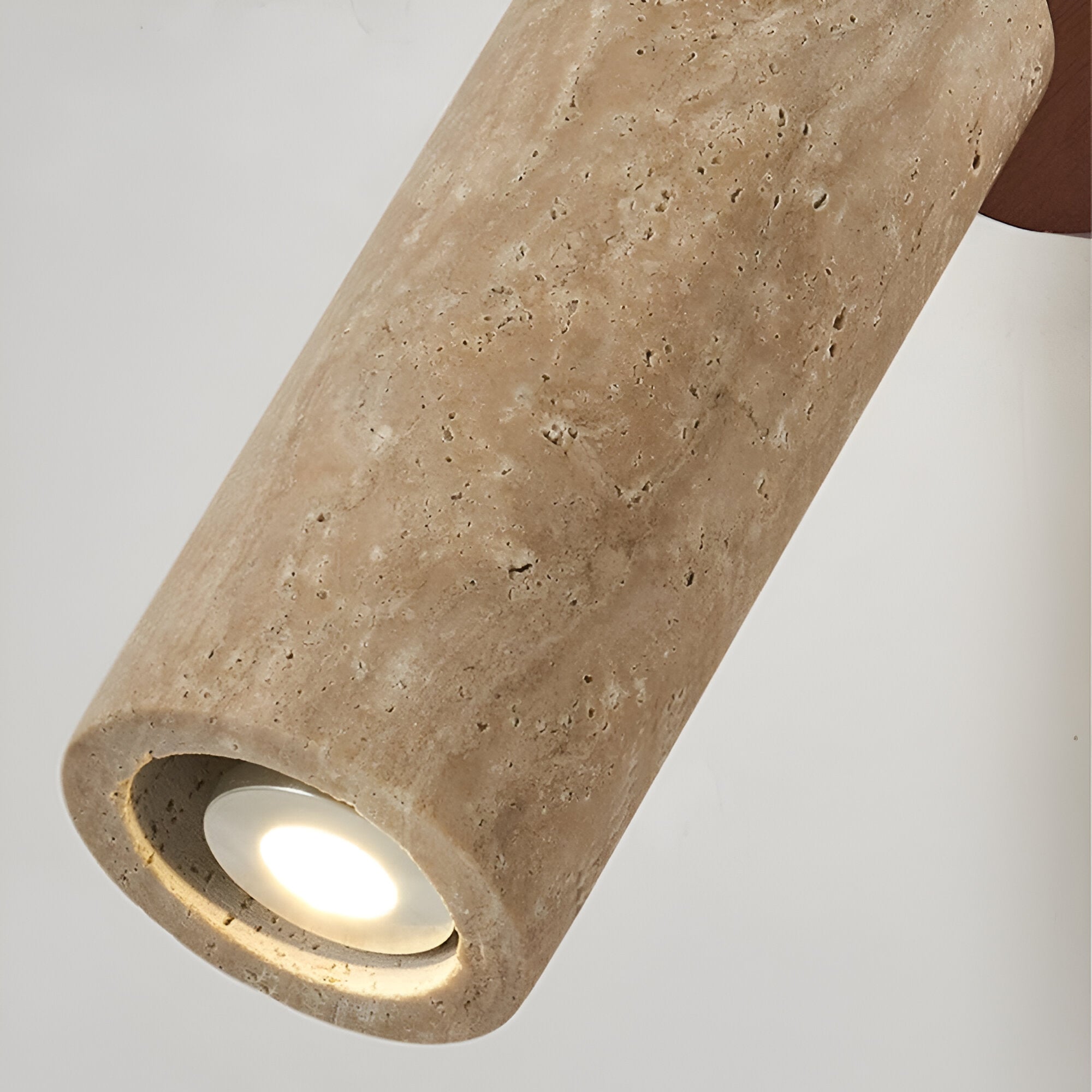 Gelbe Travertin Holz verstellbare Decken- und Wandleuchte