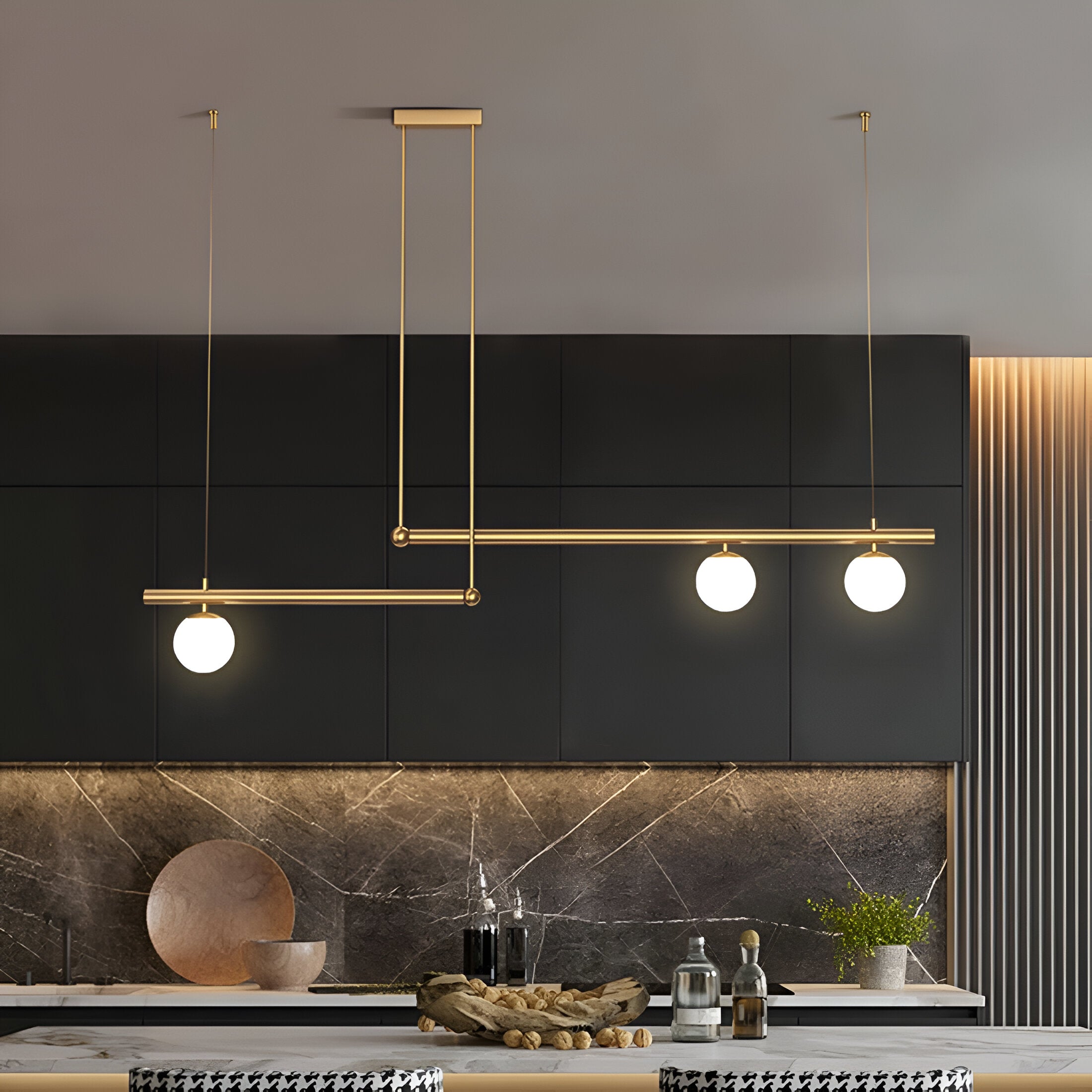 Nordic Glass Linear Luxury Pendant Light