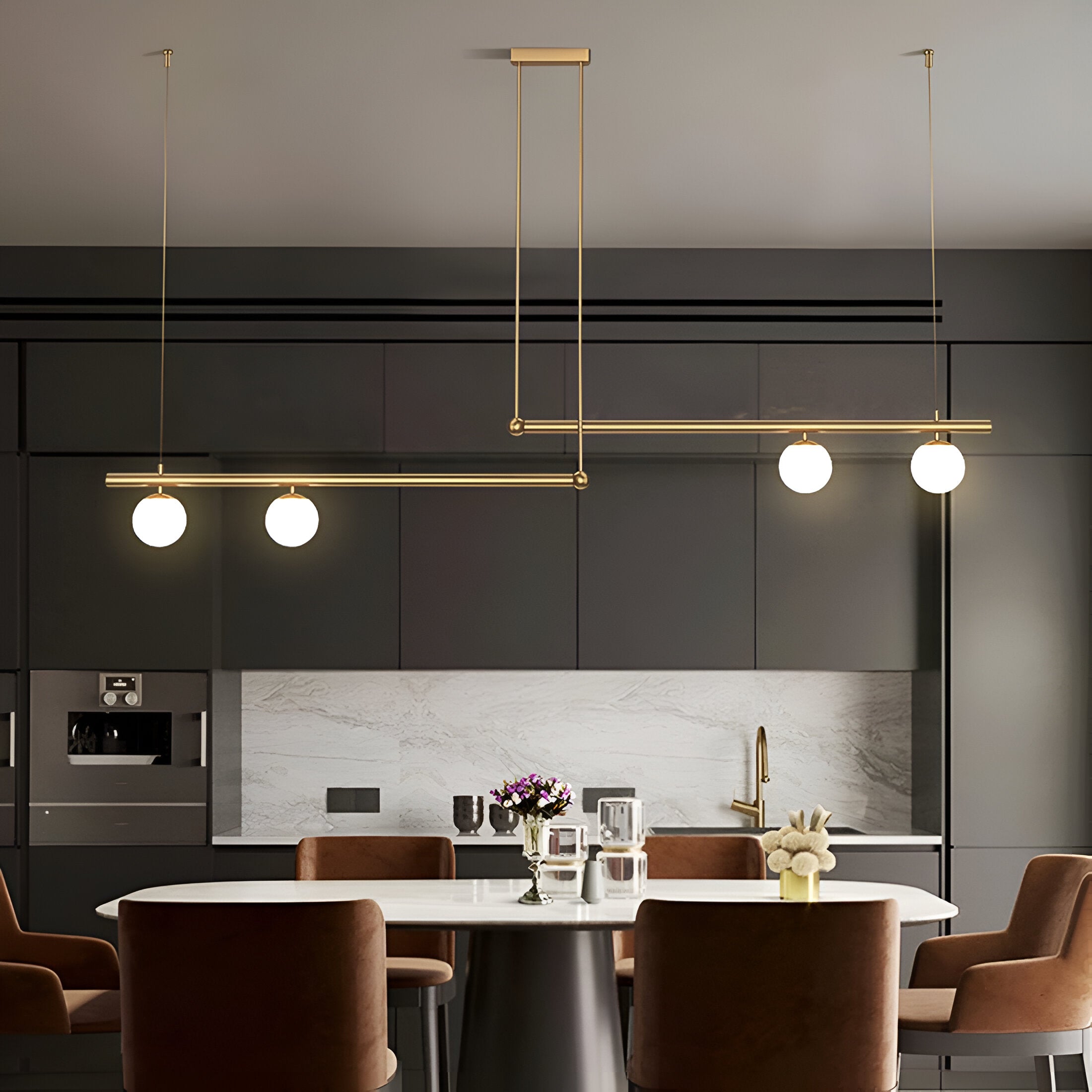 Nordic Glass Linear Luxury Pendant Light