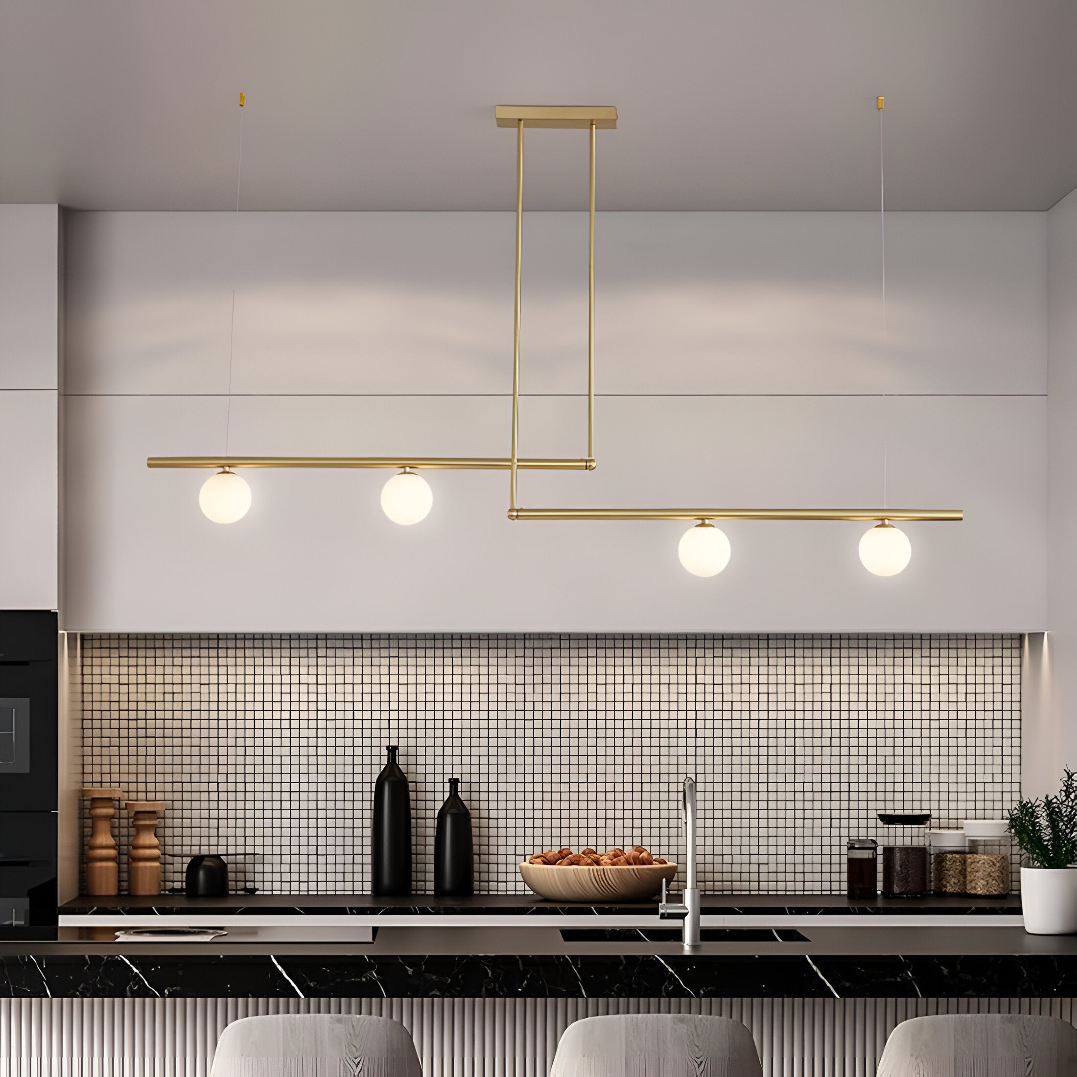 Nordic Glass Linear Luxury Pendant Light