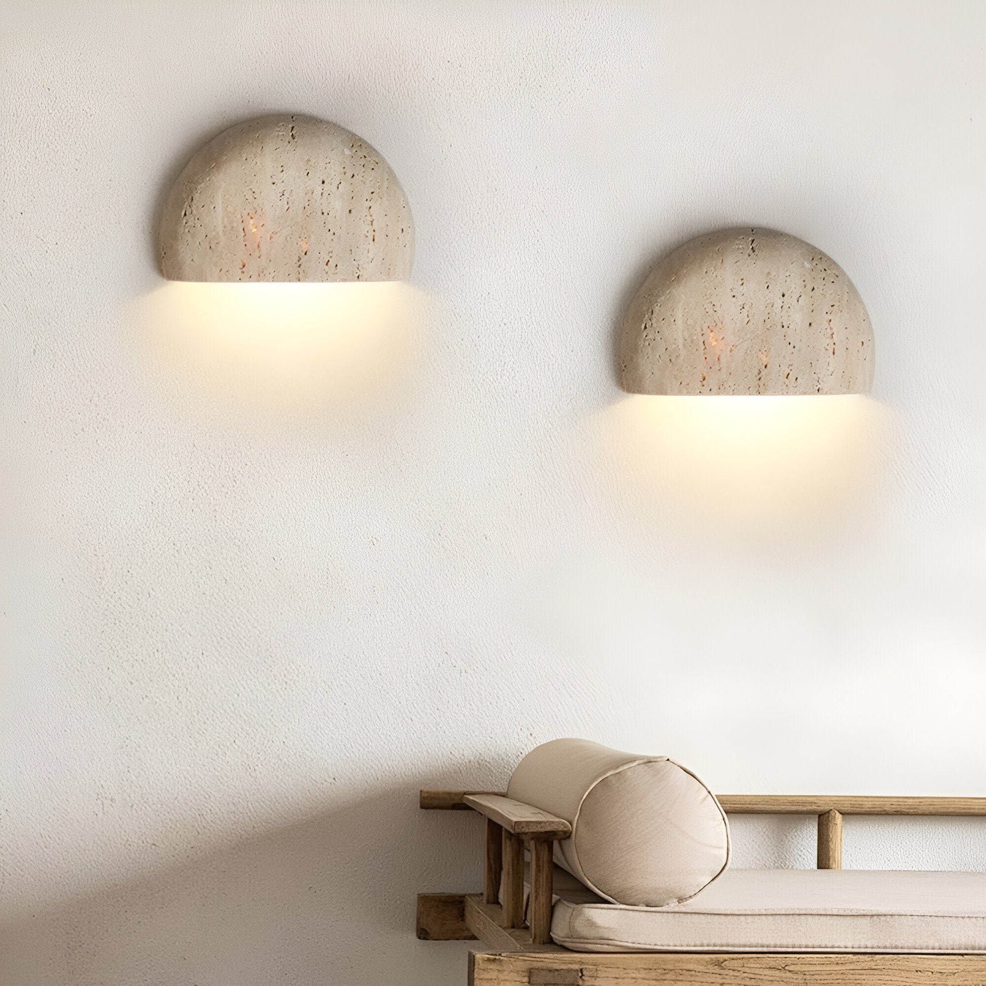 Medieval Style Travertine Stone Wall Light