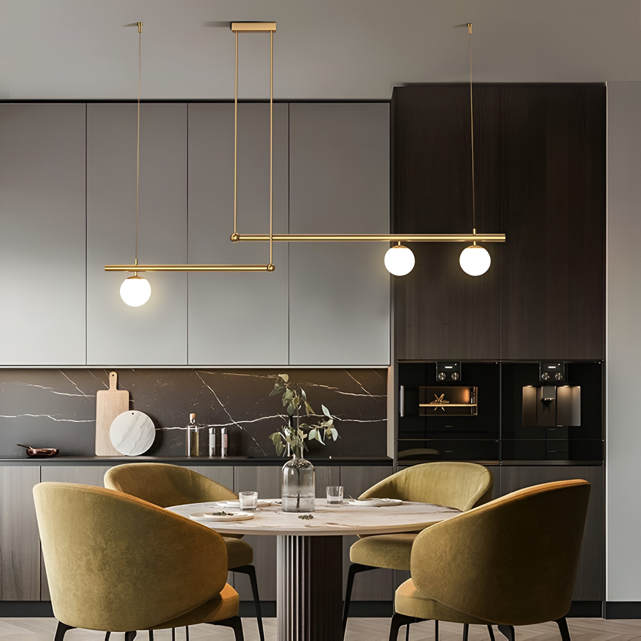 Nordic Glass Linear Luxury Pendant Light