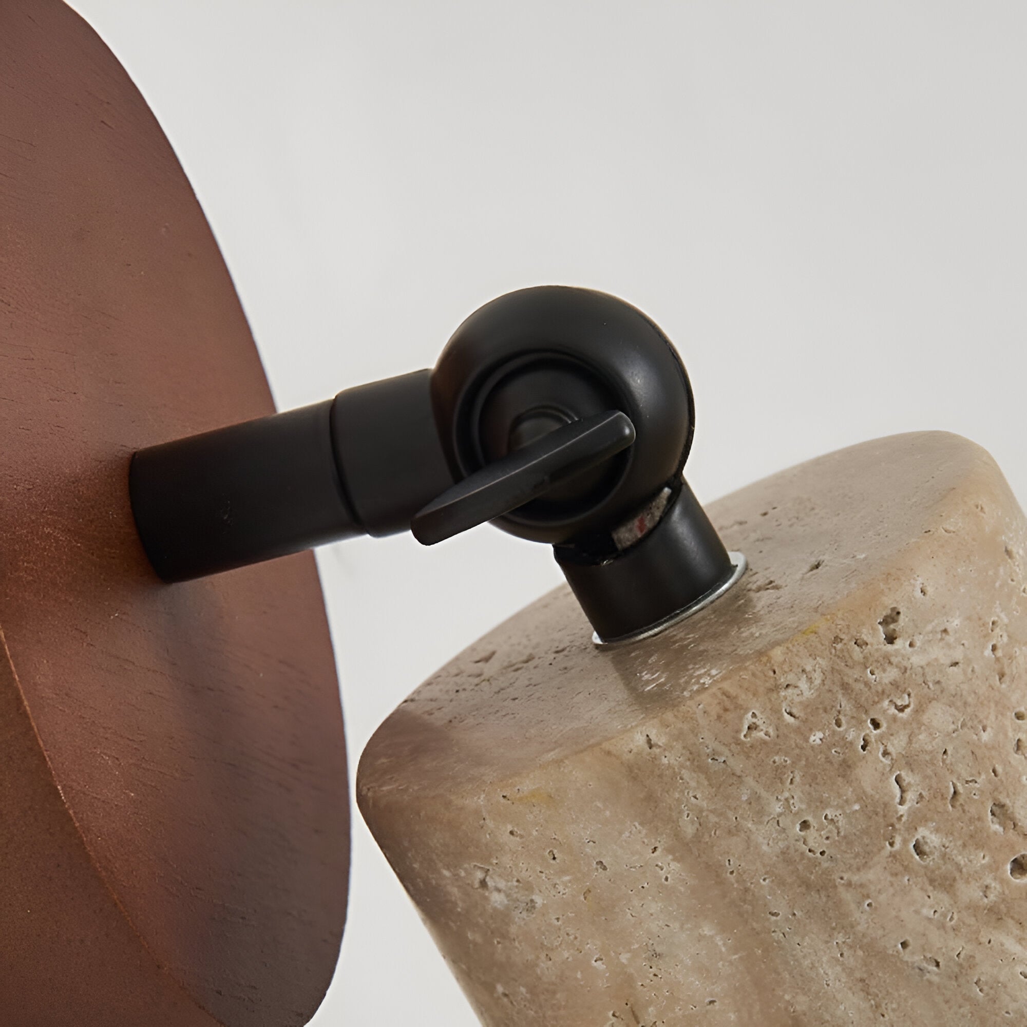 Gelbe Travertin Holz verstellbare Decken- und Wandleuchte