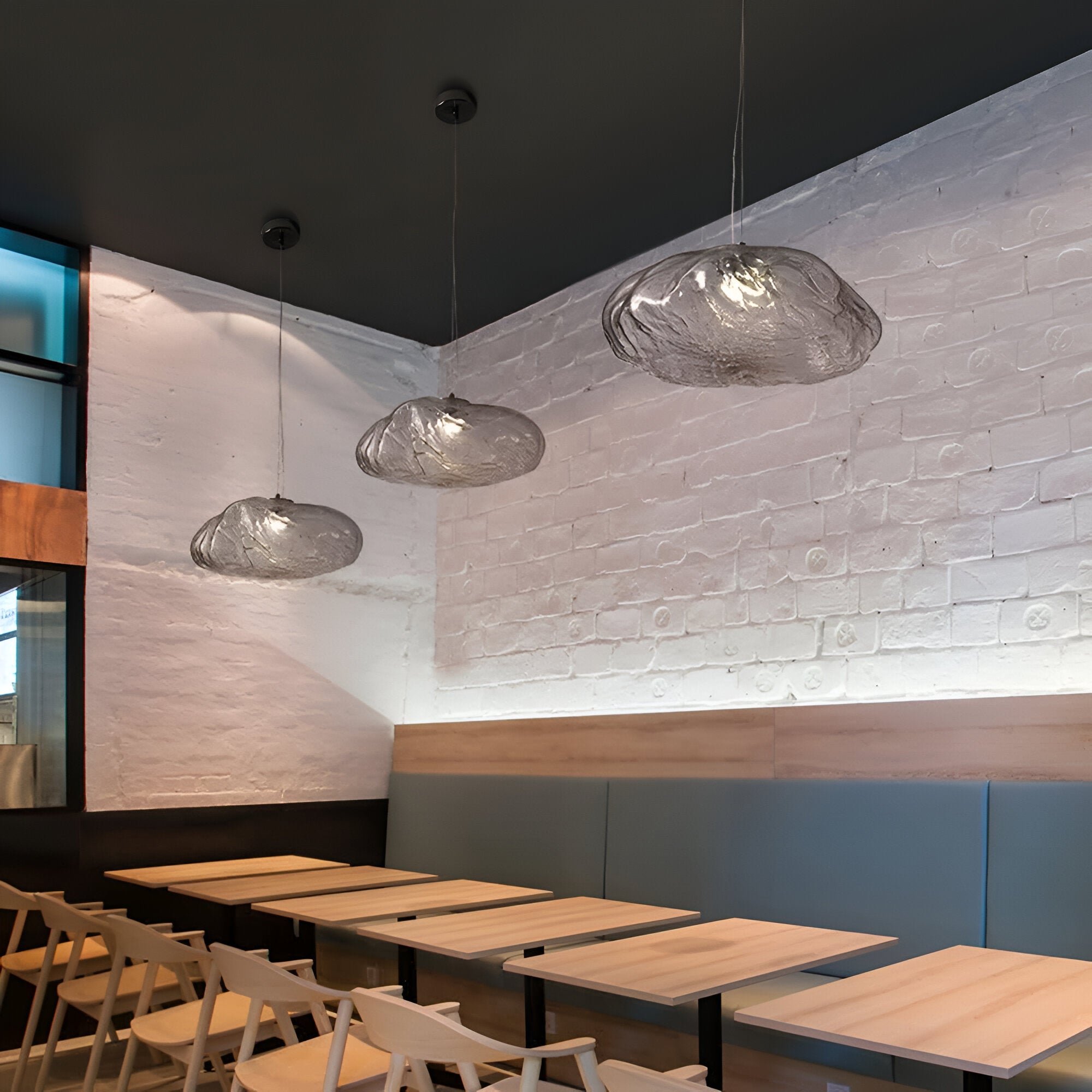 Fiberglass Clouds Minimalist Glass Pendant Light