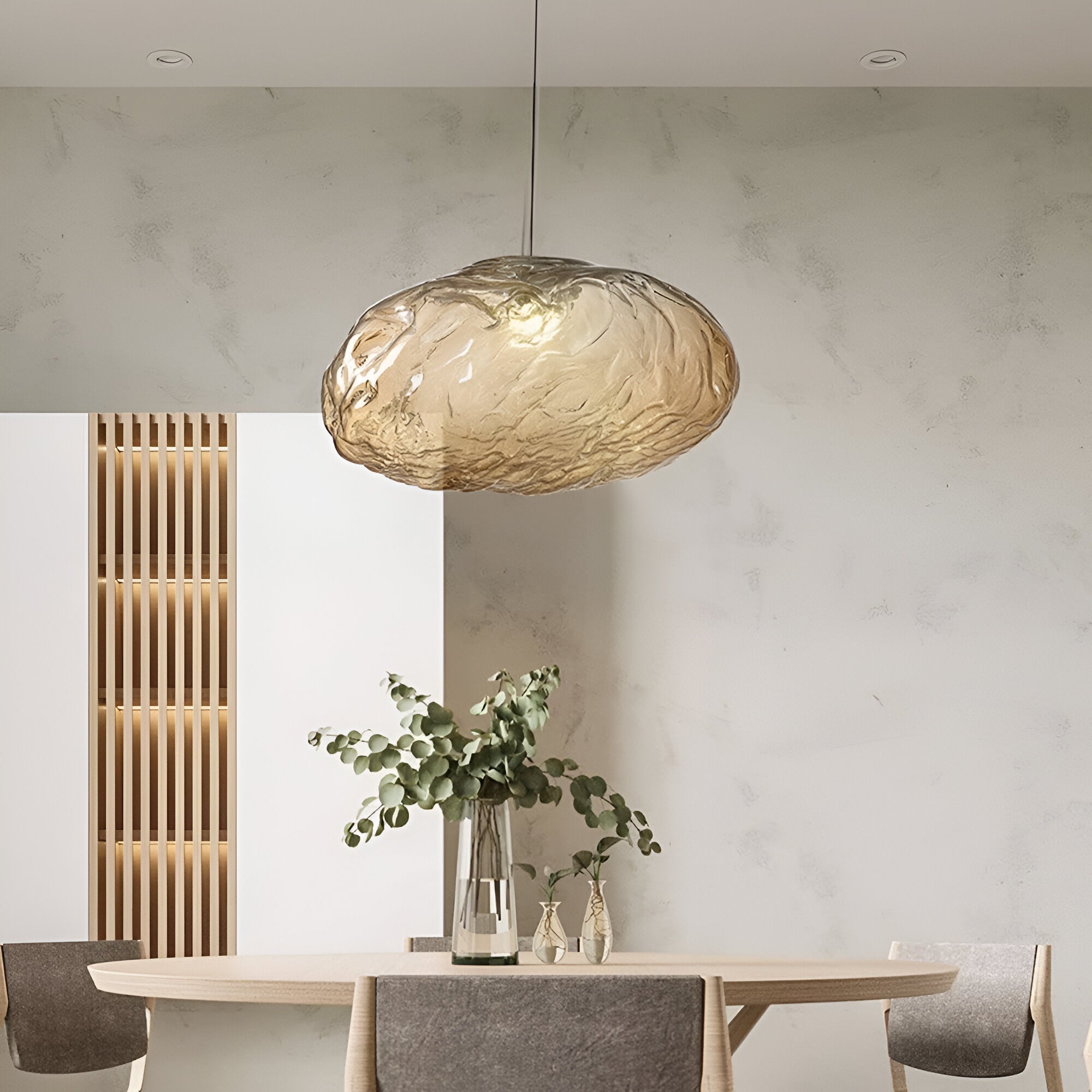 Fiberglass Clouds Minimalist Glass Pendant Light