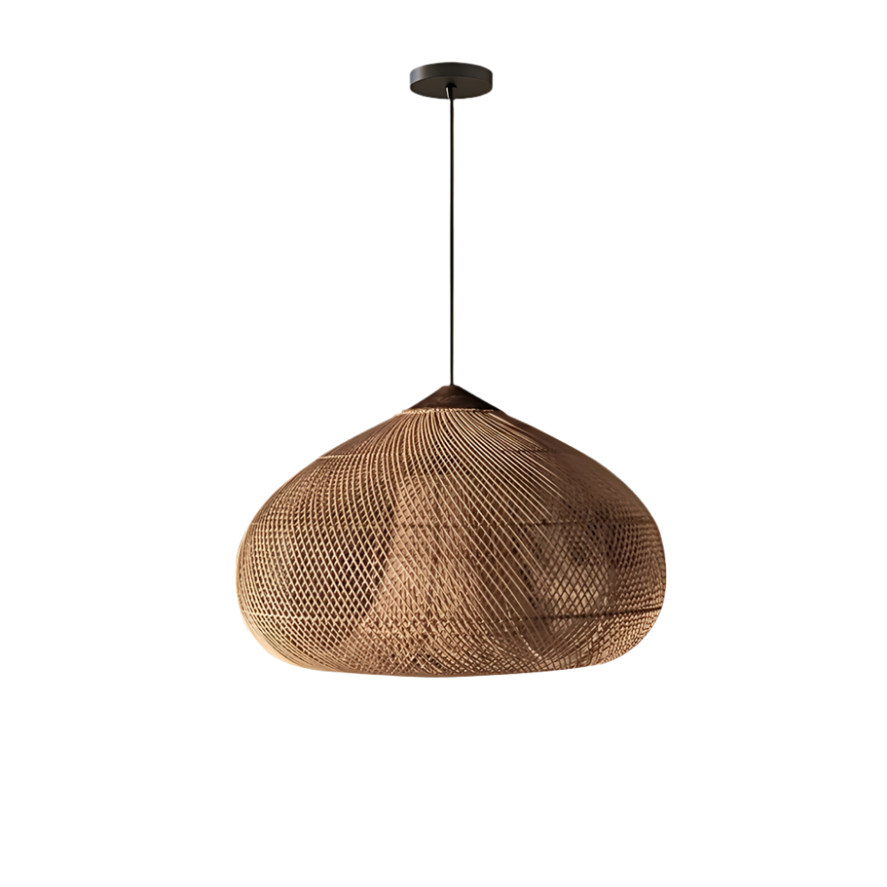 Elegant Handmade Rattan Japandi Pendant Light
