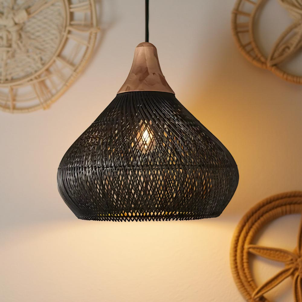 Boho Style Rattan Pendant Light