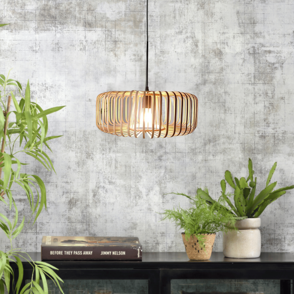 The Solar Illusion Bamboo Pendant Light