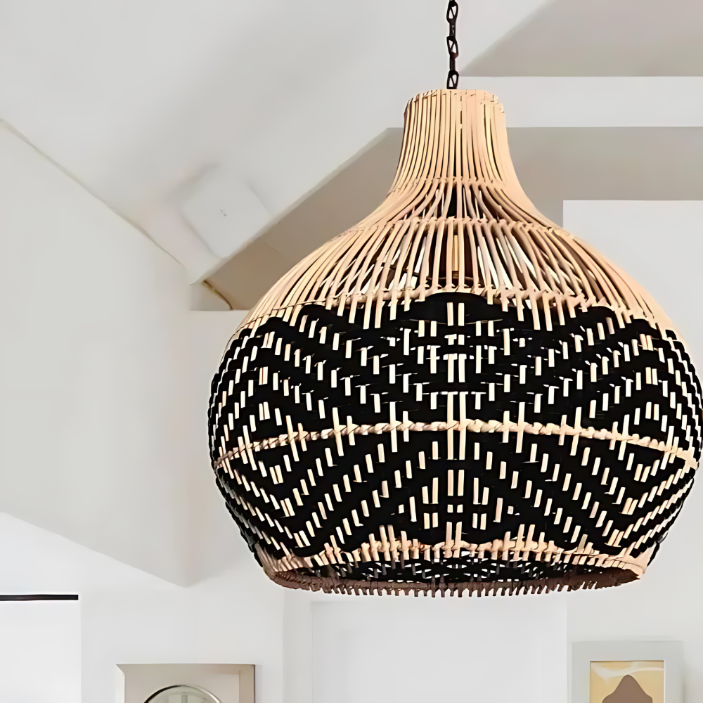 Midnight Natural Rattan Essence Pendant Light