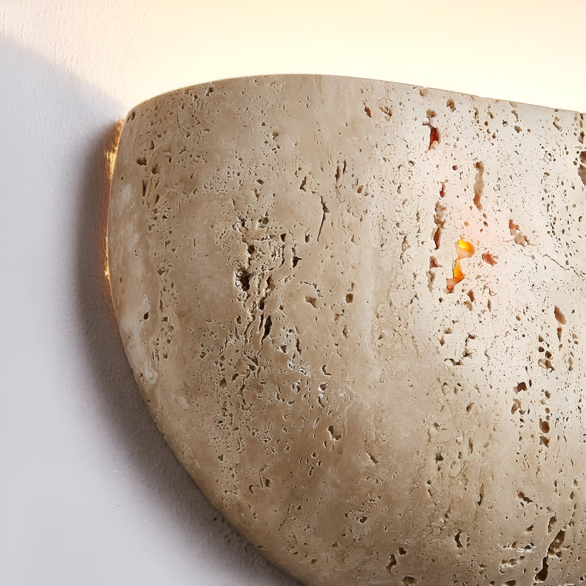 Medieval Style Travertine Stone Wall Light