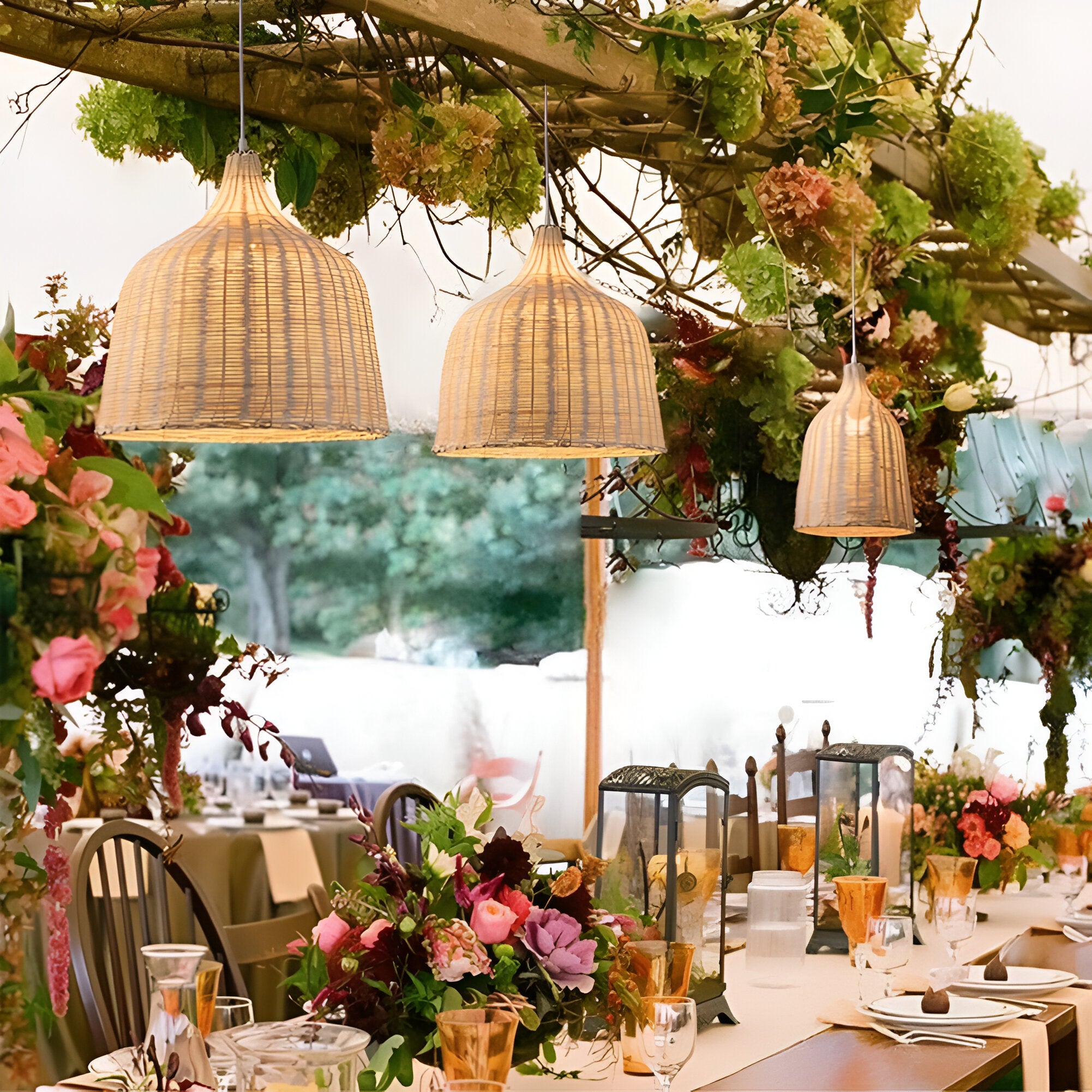 Braided Shine Natural Rattan Japandi Pendant Light