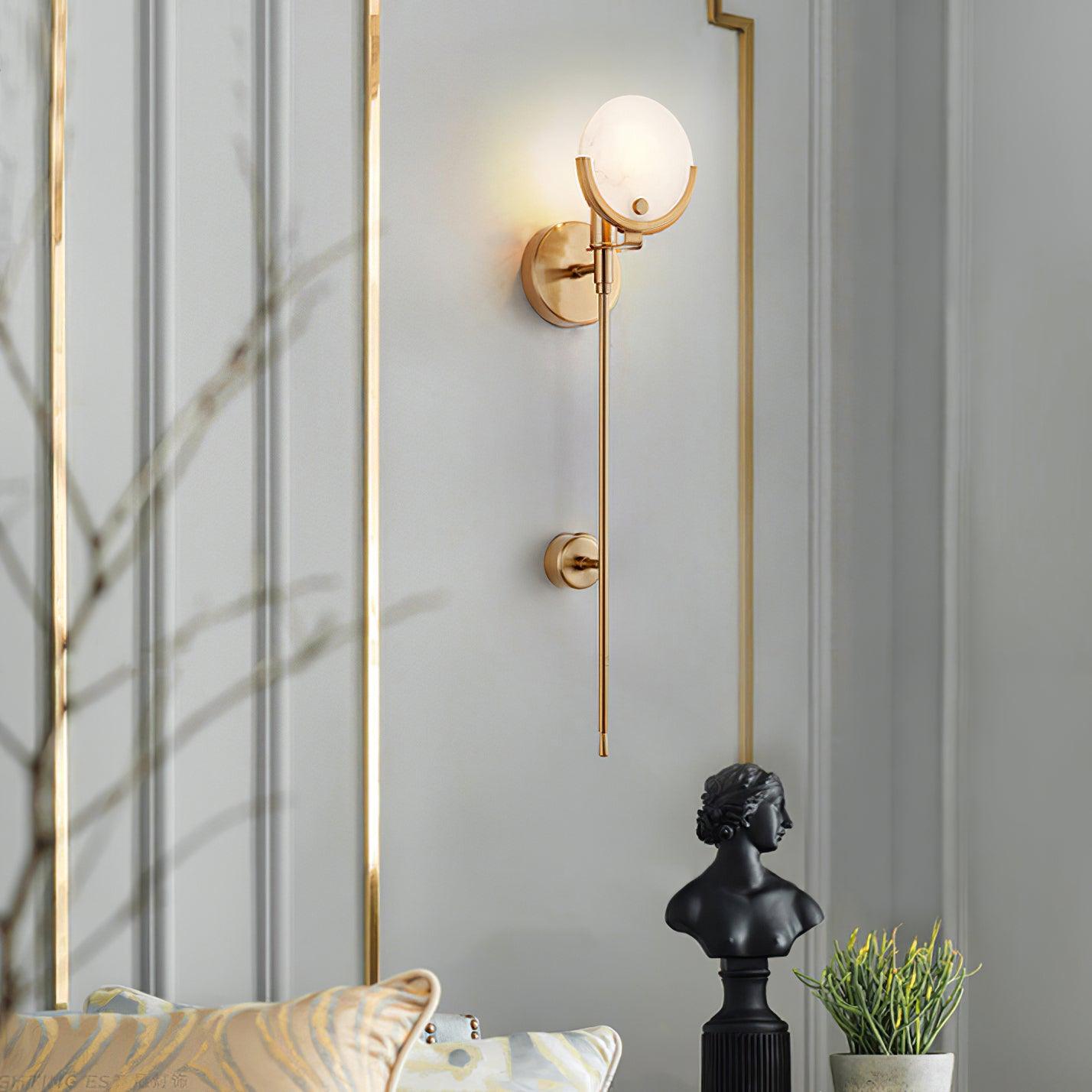 Alabaster Marble Ava Brass Wall Light