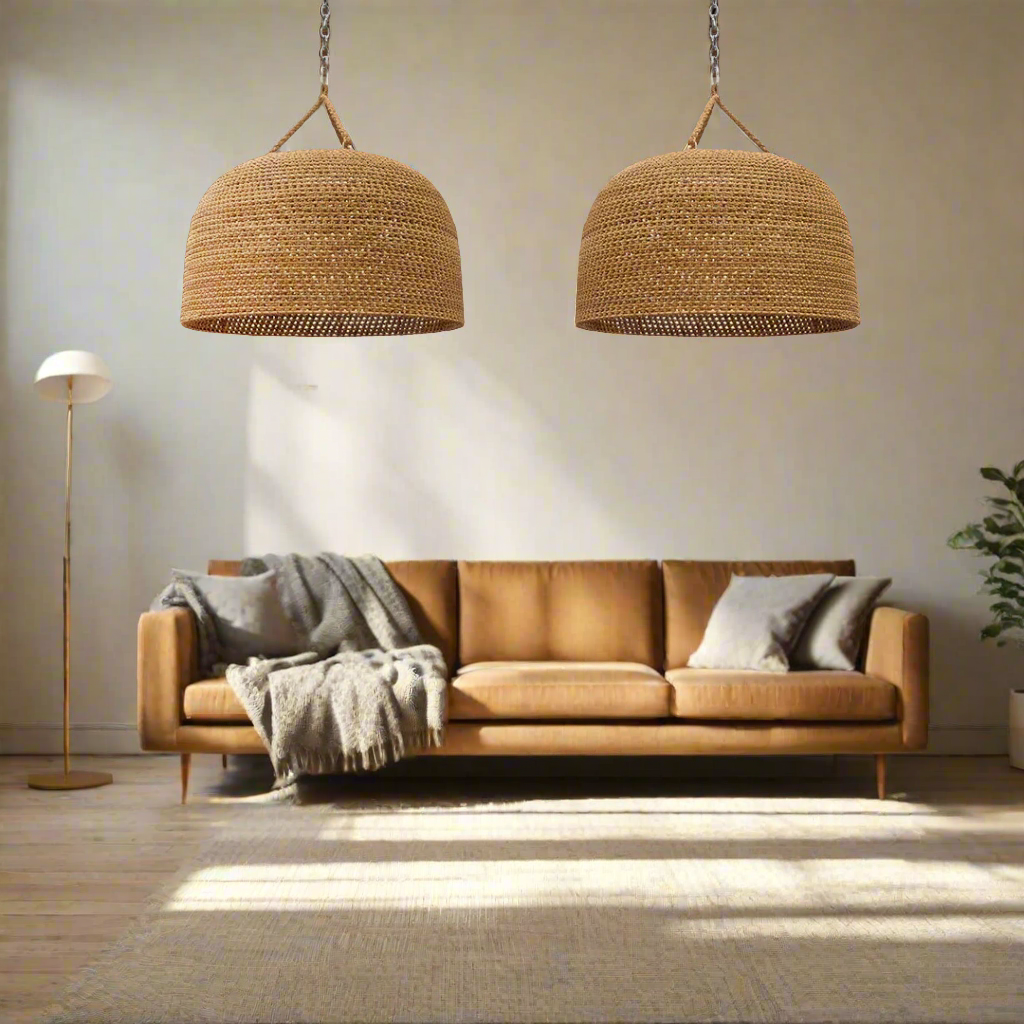 Natural Shadow Rattan Japandi Pendant Light