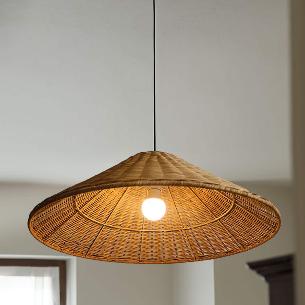 Japandi Artisan Shine Rattan Pendant Light
