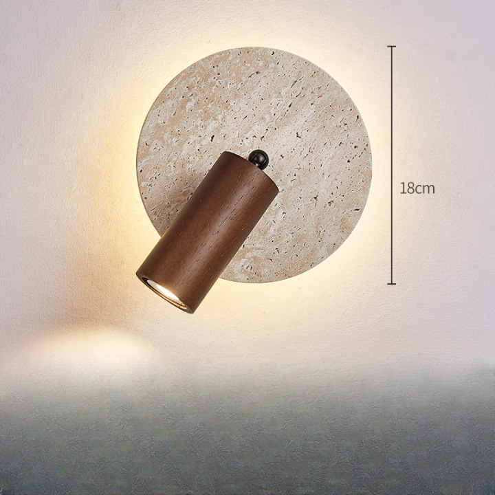 Travertine Modern Rotatable Bedside Wall Light