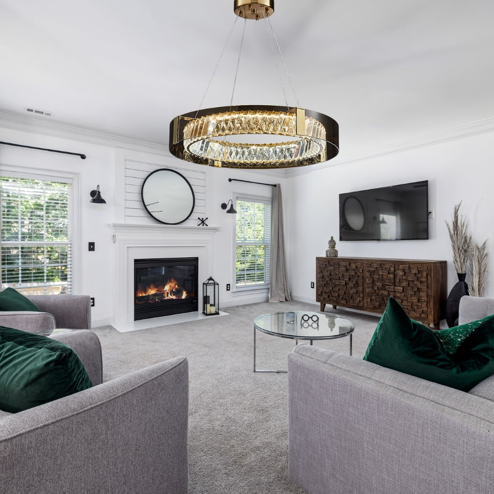 Nordic Crystal Stainless Steel Glass Chandelier