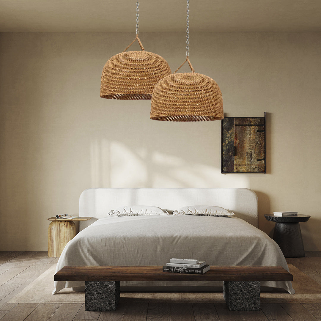 Natural Shadow Rattan Japandi Pendant Light